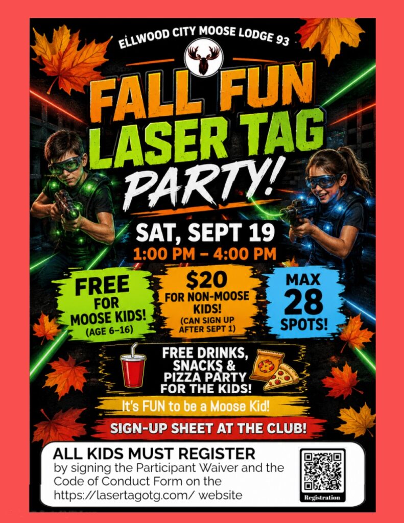 Moose Laser Tag Party @ Ellwood City Moose Club